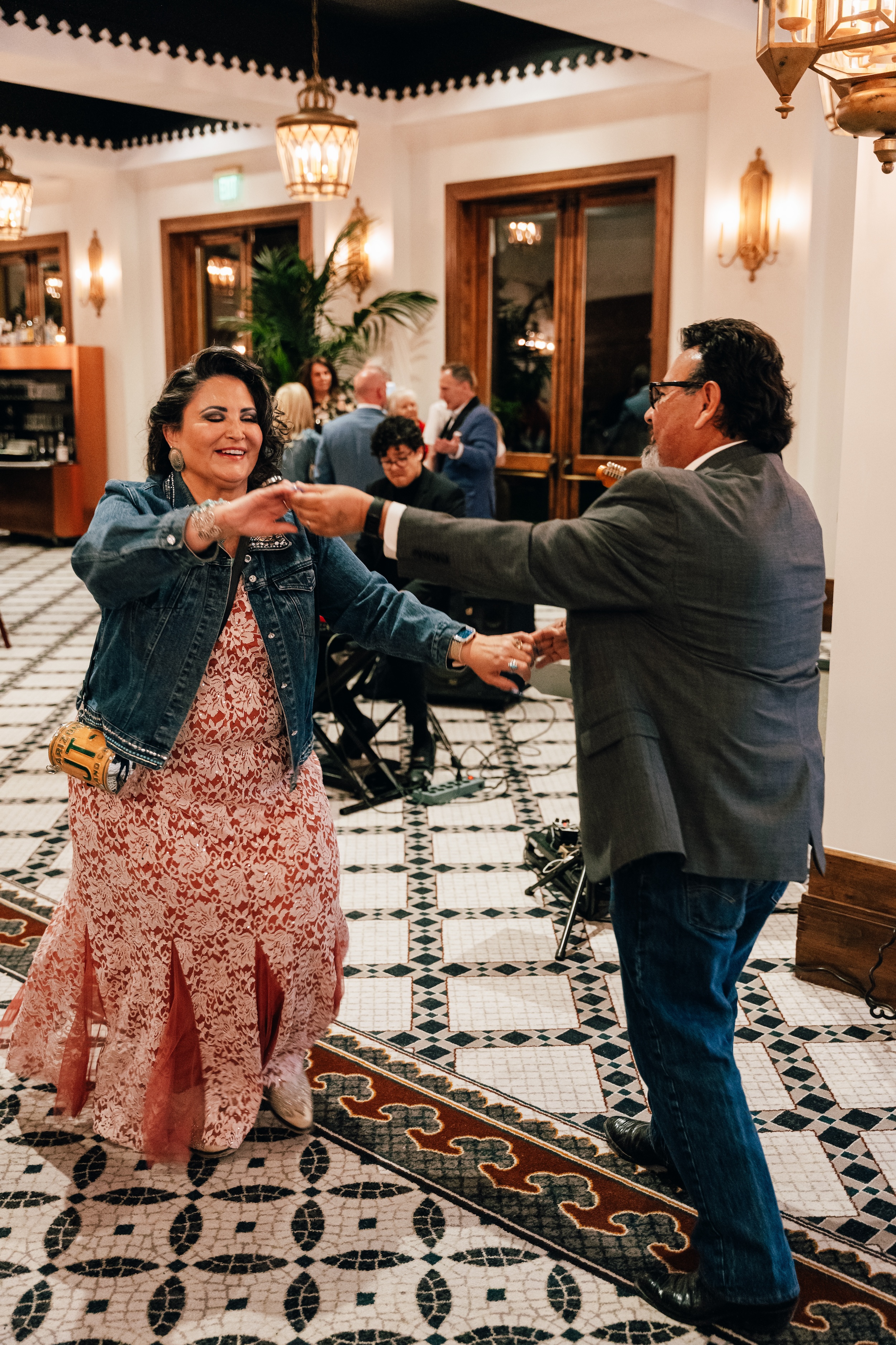 Guests dancing at an event